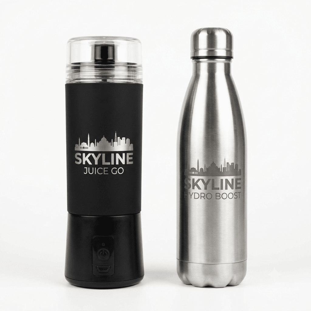 Skyline Healthy Set - Portable Juice Blender & Steel Bottle Combo