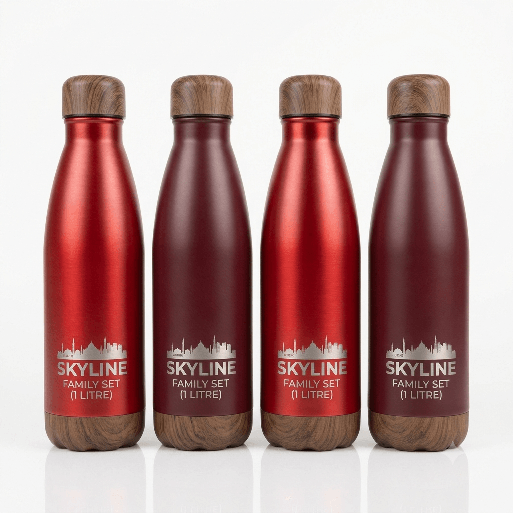 Skyline Family Set - 4 Pcs Stainless Steel Bottles 1 Ltr.
