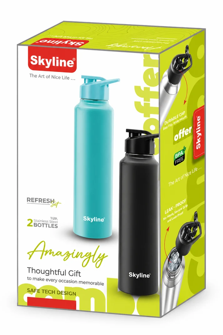 Skyline Refresh Set - 2 Pcs Stainless Steel Bottle Combo