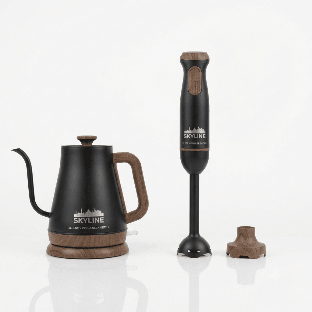 Skyline Kitchen Set - Electric Kettle & Hand Blender Combo