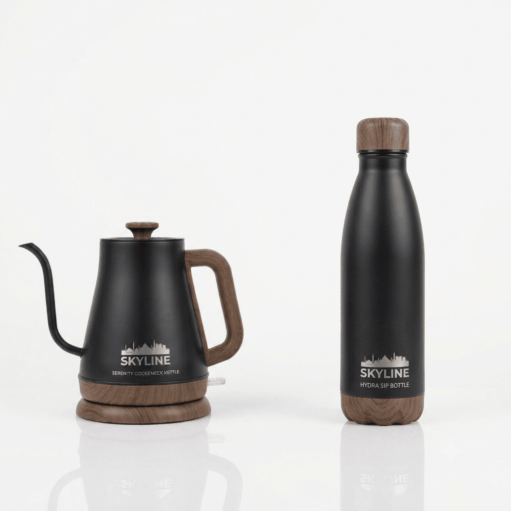 Skyline Hydra Set - Electric Kettle & Steel Bottle Combo
