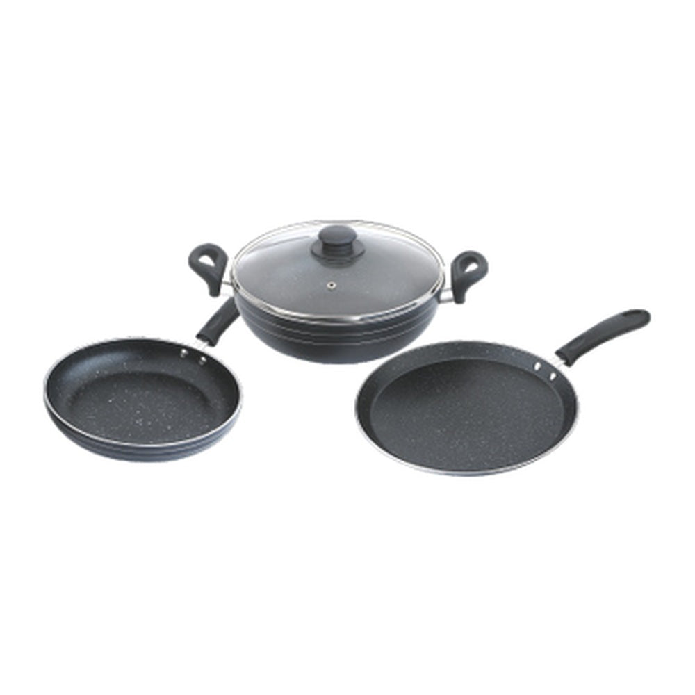 Skyline VTL-8600 Non-Stick Cookware Set (Induction Base) - Kadhai, Frying Pan & Dosa Tawa