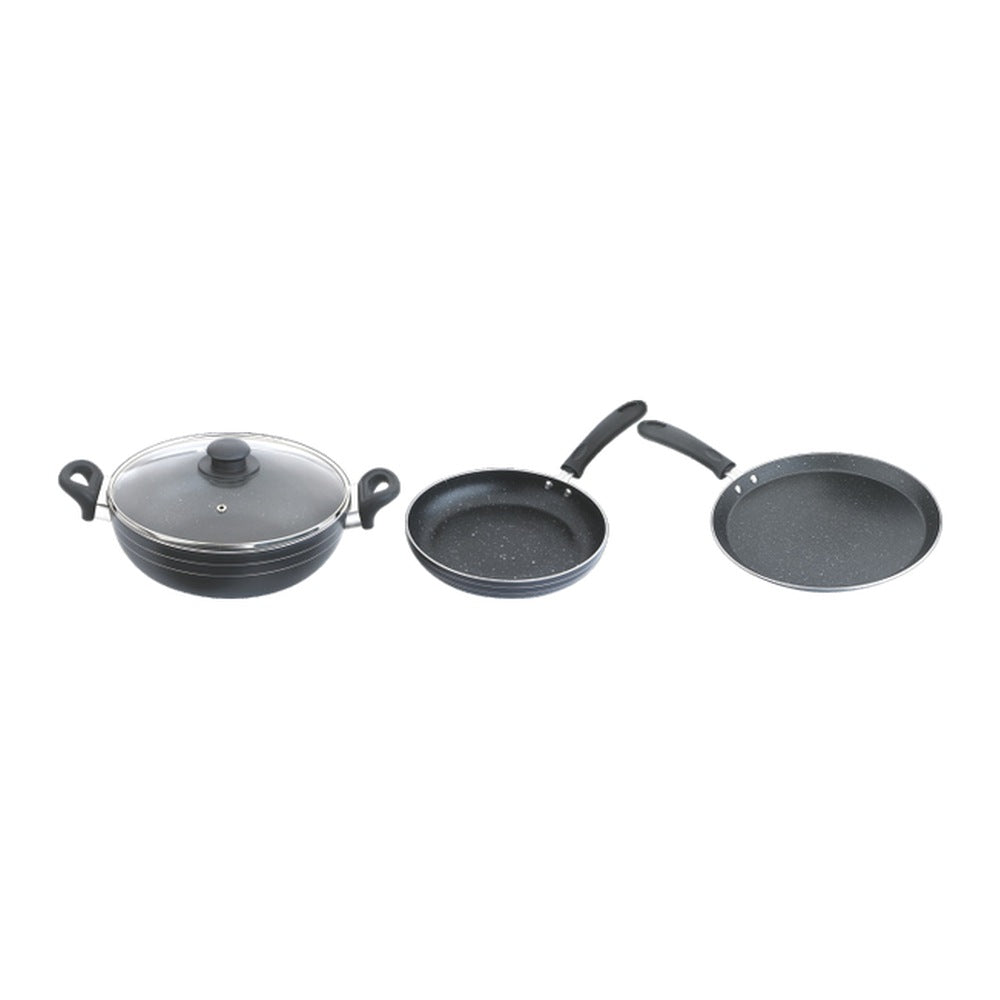 Skyline VTL-8700 Non-Stick Cookware Set (Induction Base) - Kadhai, Frying Pan & Dosa Tawa