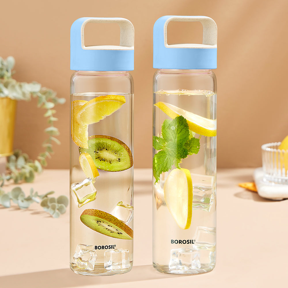 Neo Borosilicate Clear Glass Bottle Set