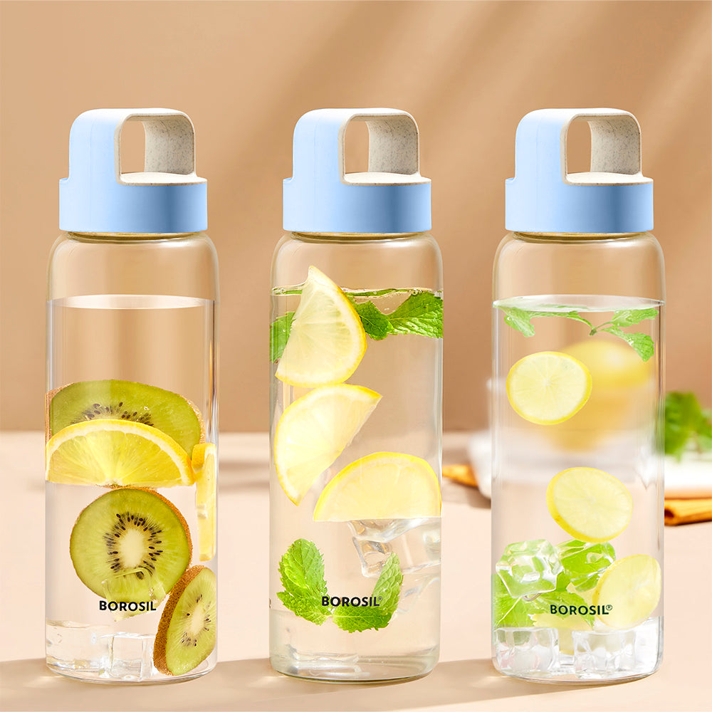 Neo Borosilicate Clear Glass Bottle Set