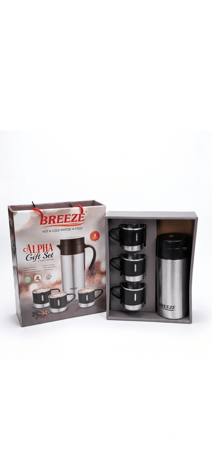 Breeze Alpha Flask & Cups Gift Set